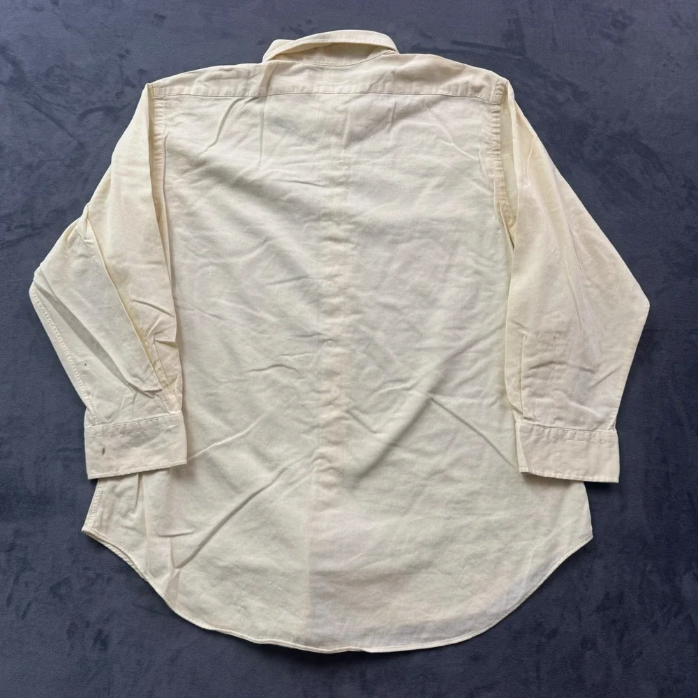 Polo Ralph Lauren Andrew Shirt Mens 17.5 32/33 Cream Cotton Button Down LS